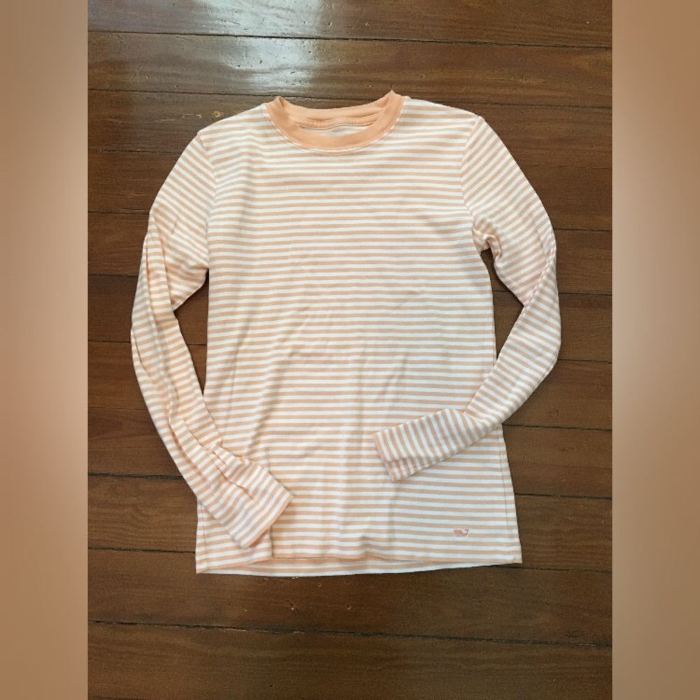 Vineyard Vines Orange Striped Long Sleeve Shirt